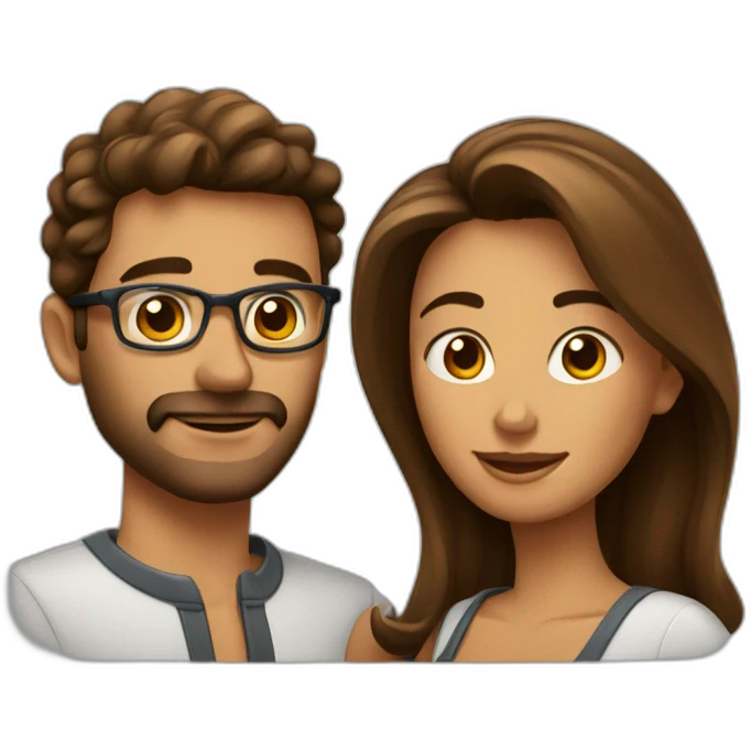 Couple de bruns qui s'embrasse emoji