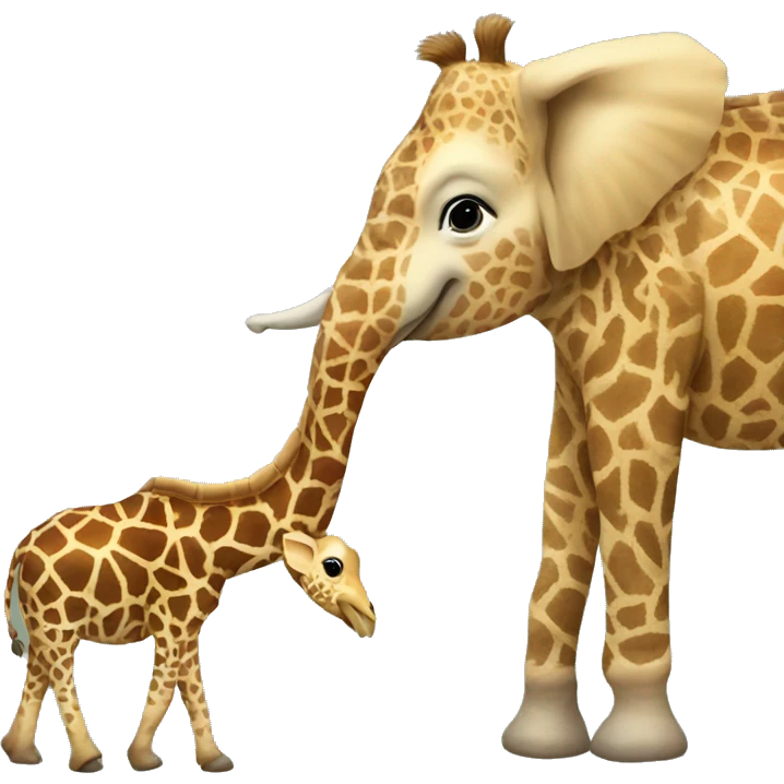 Giraffe and elephant holding hands emoji