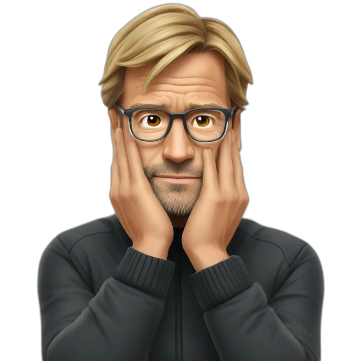 jurgen klopp resting head on hands emoji