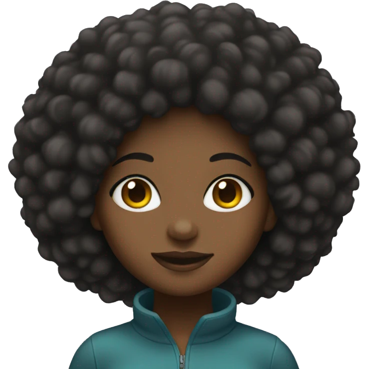 black girl with afro emoji
