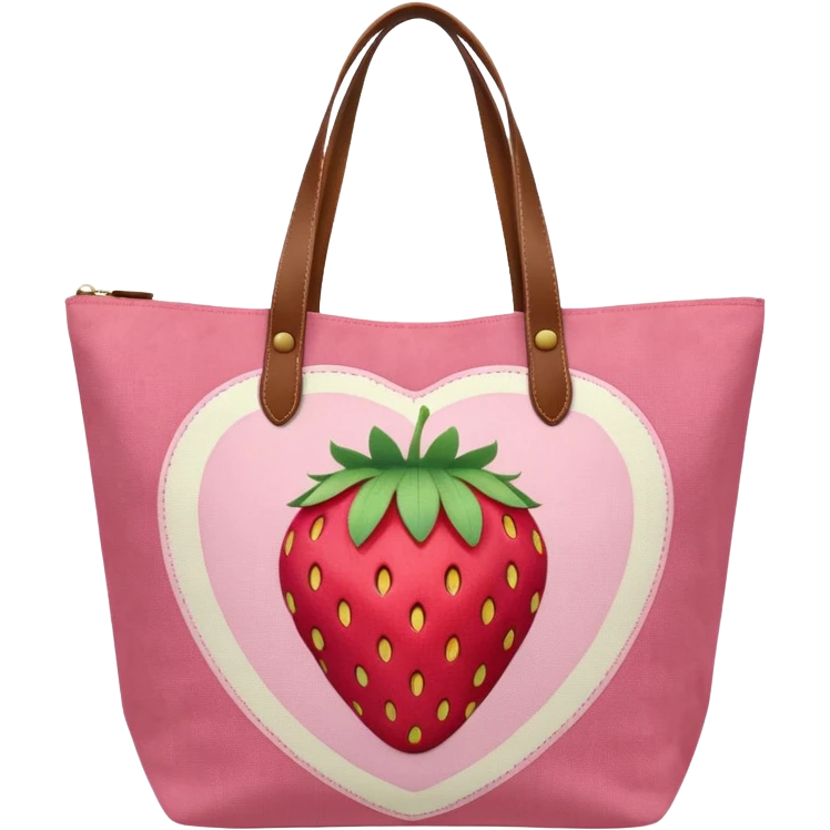 Pink strawberry tote bag emoji