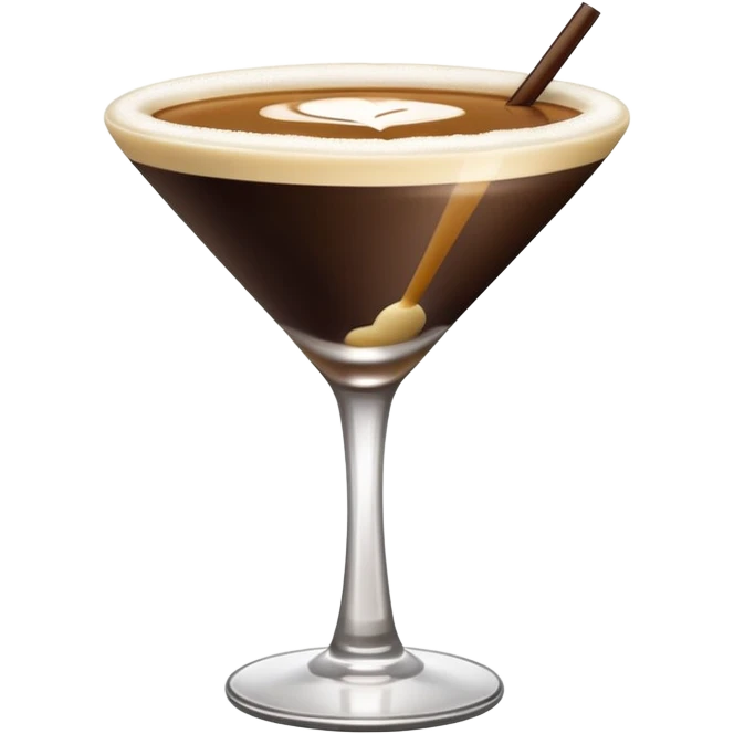 espresso martini with foam no straw emoji