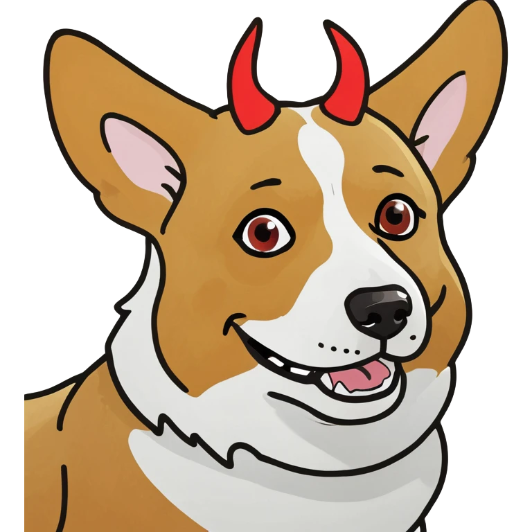 Corgi with devil horns  emoji