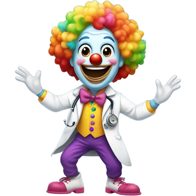 Funny doctor clown dancing emoji