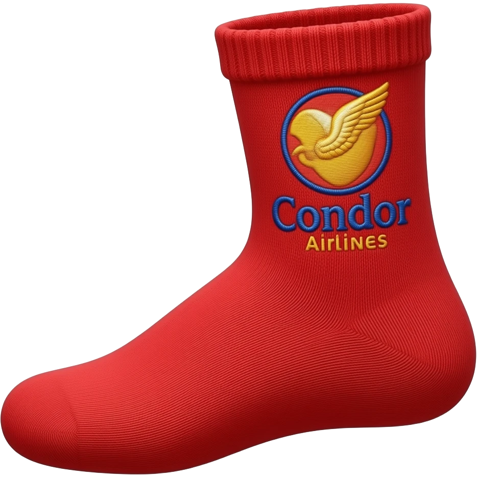 sock with condor airlines red color emoji