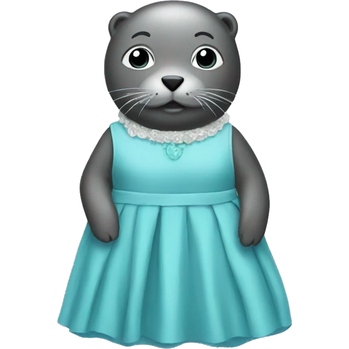 a seal wearing a dress emoji