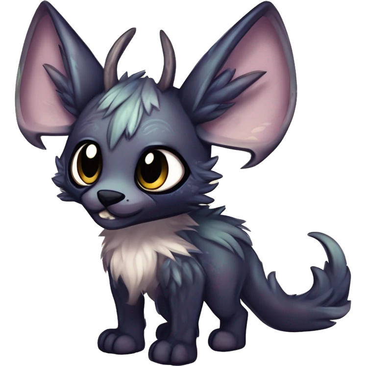 Cool cute Kawaii edgy fantasy shiny chibi animal creature fursona Fionbri vernid by griffsnuff & LiLaiRa & Falvie full bodyal emoji