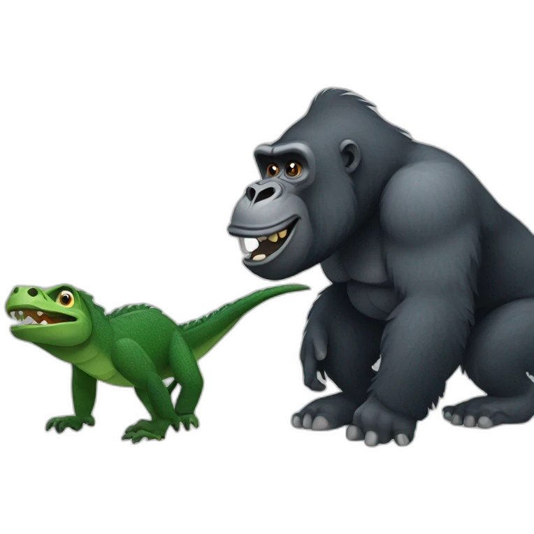 Gorilla and crocodile emoji