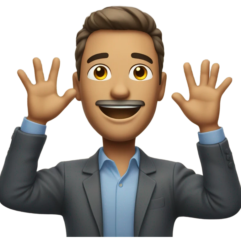 Man super happy emoji