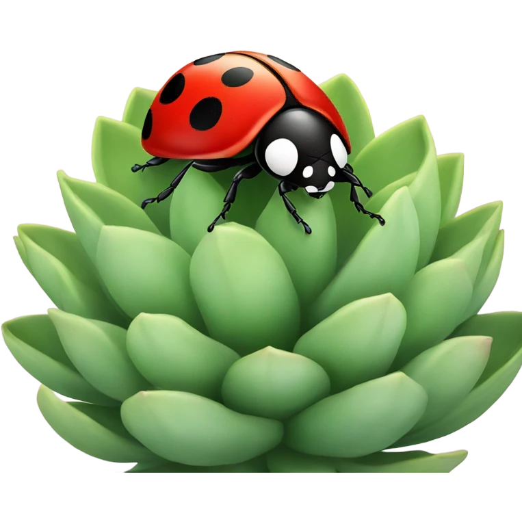 Ladybug on a succulent emoji