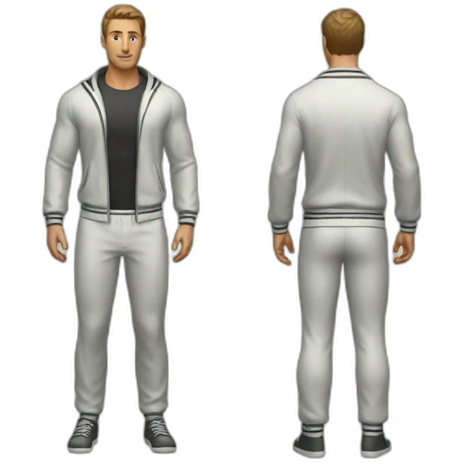 vintage gym suit for white man emoji