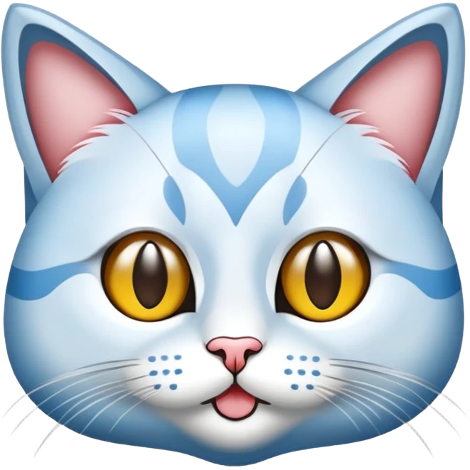 Gözlerinde kalp olan mavi kedi emoji