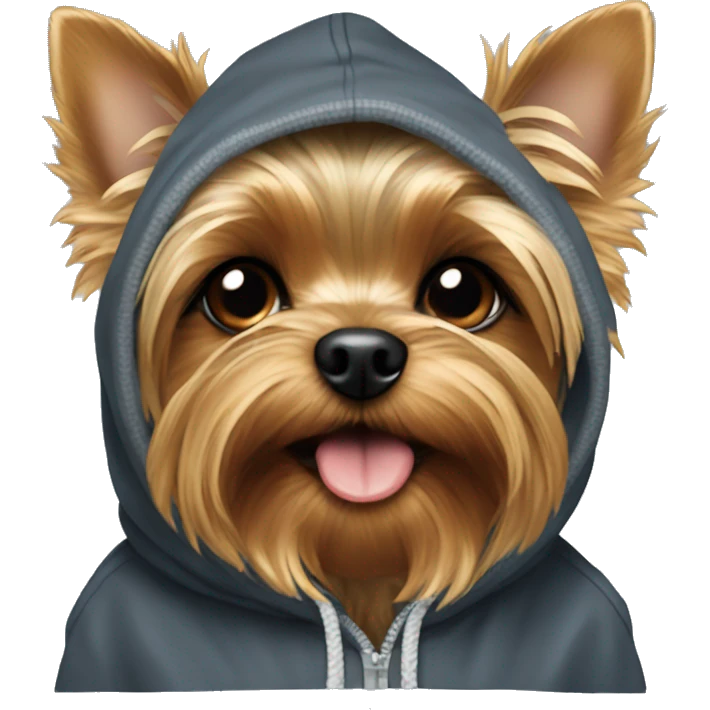 Yorkie with hoddie emoji