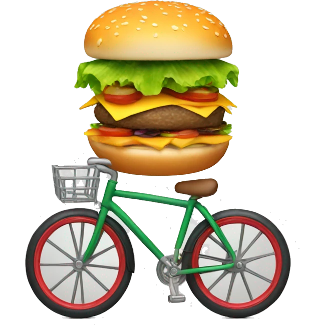 Hamburger riding a bicycle emoji