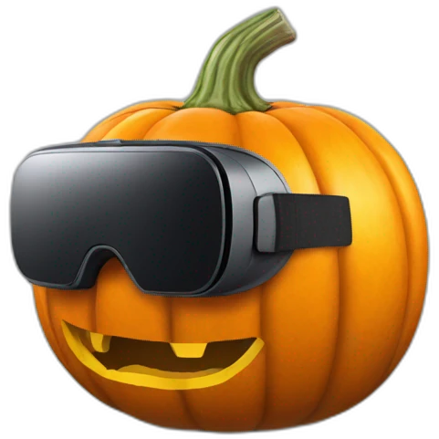 vr headset pumpkin emoji
