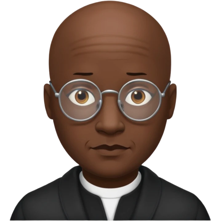 morpheus, bald, glasses, black skin emoji