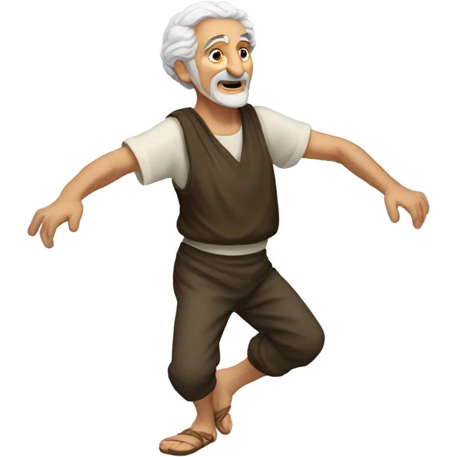 Old Greek man dancing  emoji