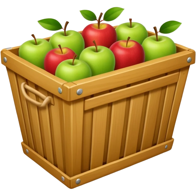 Red, green and yellow apples in a hamper emoji
