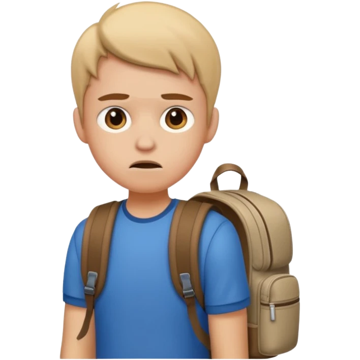 college student with annoyed face emoji