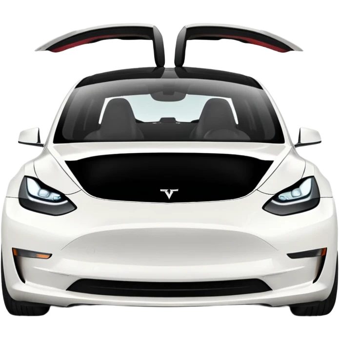 White tesla model 3 with the text «sorry I can park elsewhere» emoji