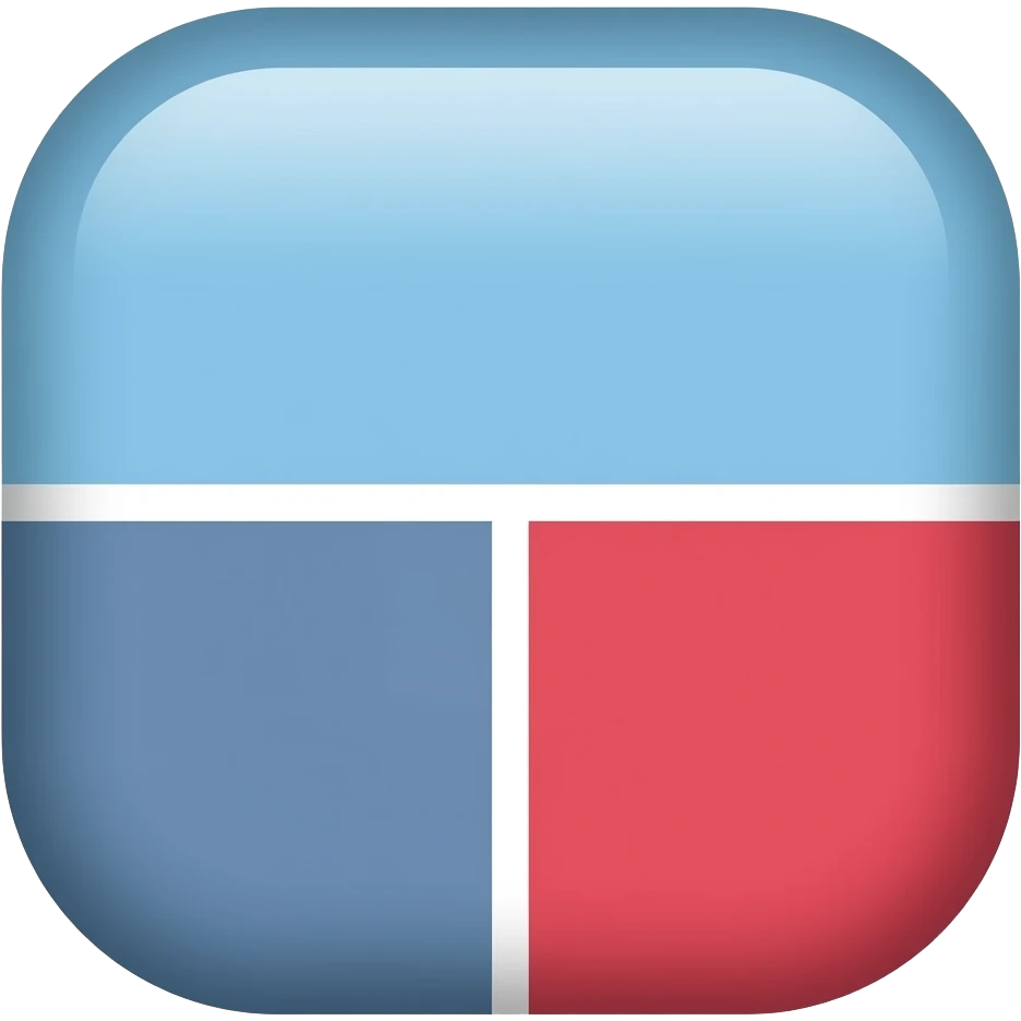 Make blue and red emoji