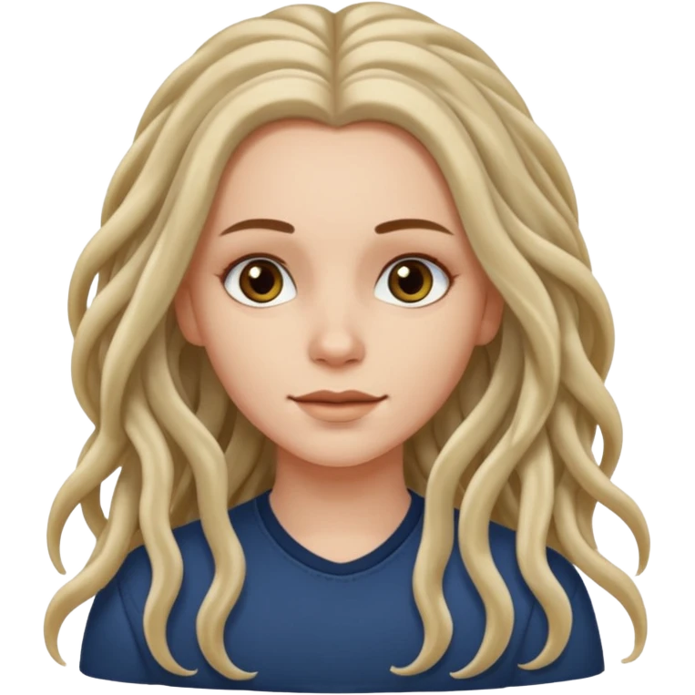 white girl, long wavy hair,  just some dreadlocks  emoji
