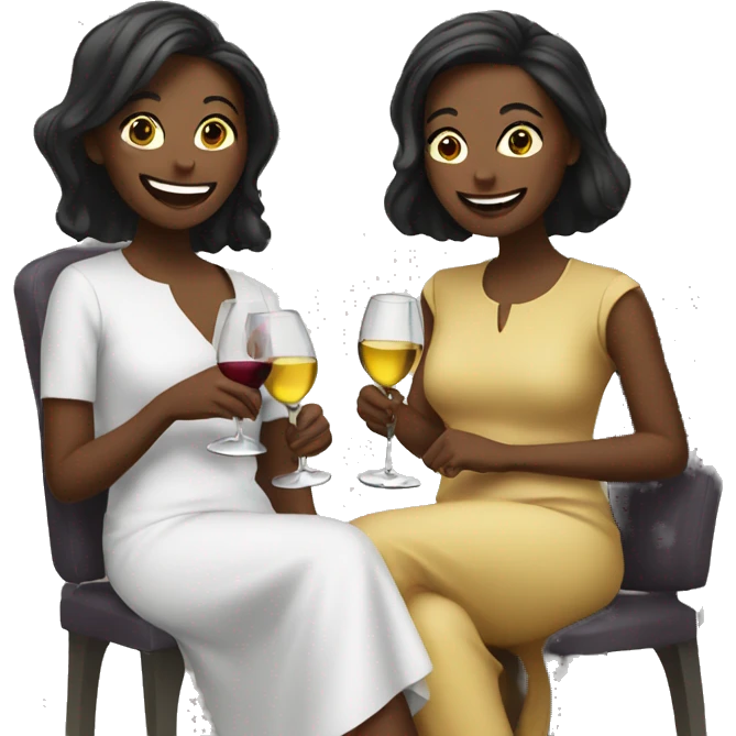 4 ladies having wine emoji