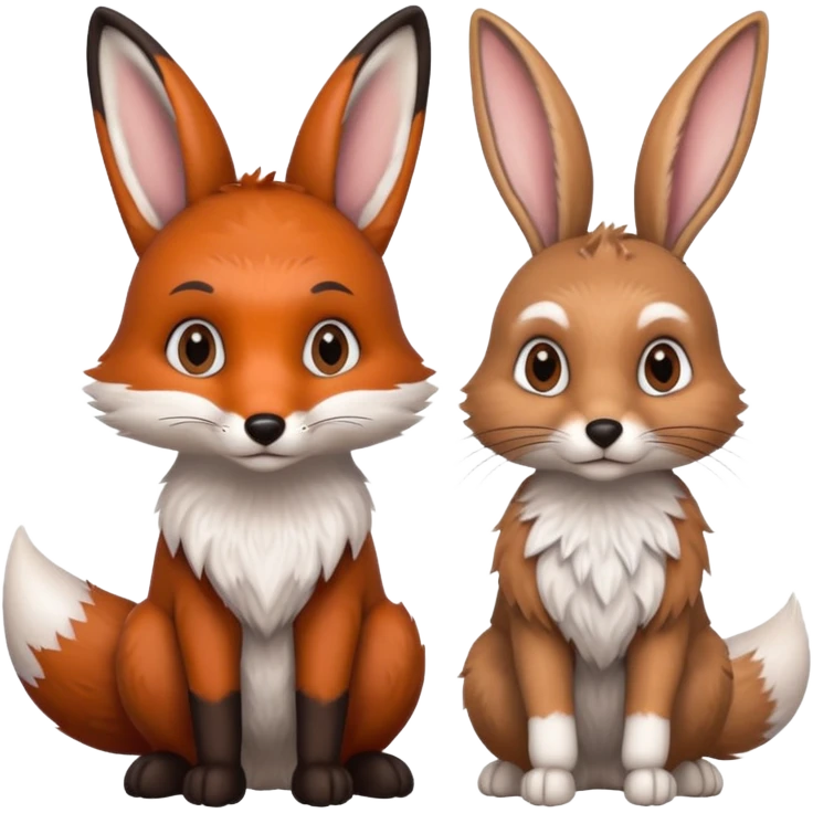 fox and rabbit emoji