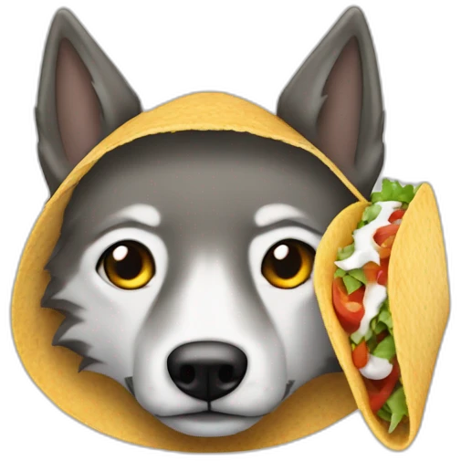 loup mangant un tacos emoji