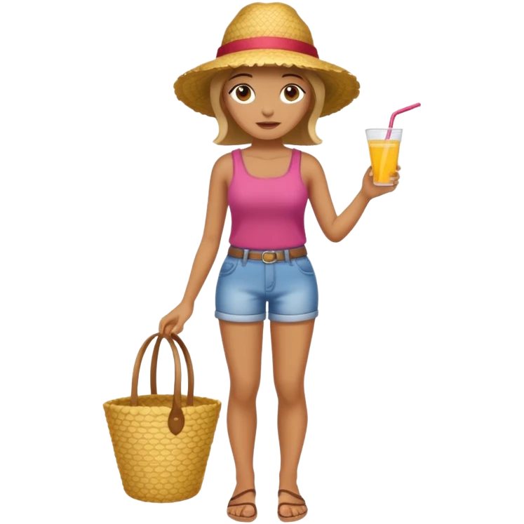 full body woman with straw hat emoji