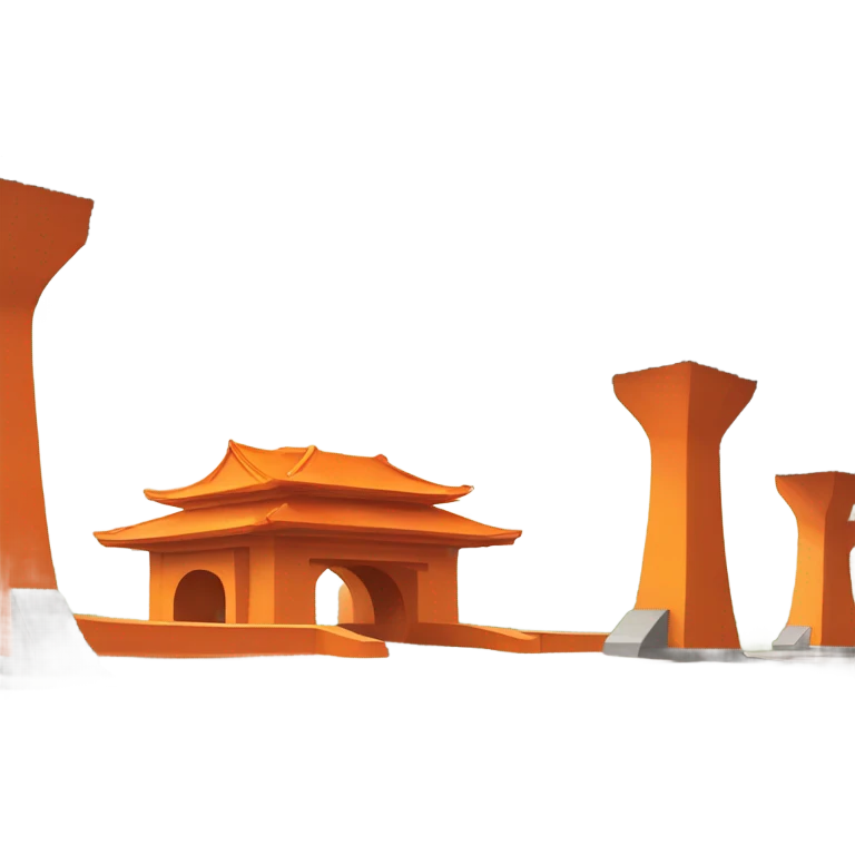 Orange ashram under a highway overpass  emoji