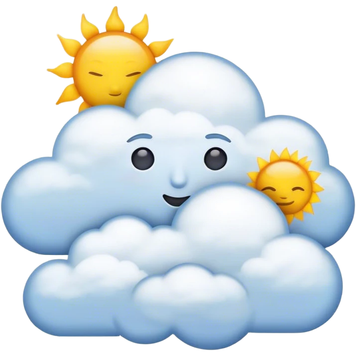  realistic emoji featuring clouds with the sun emoji