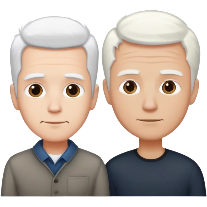 Short guy next tall guy with white hair emoji