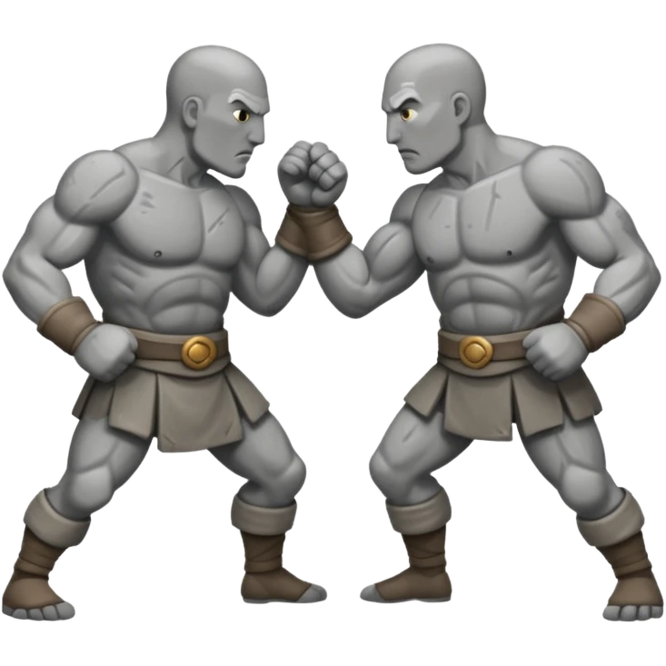 fight between two stone man  emoji