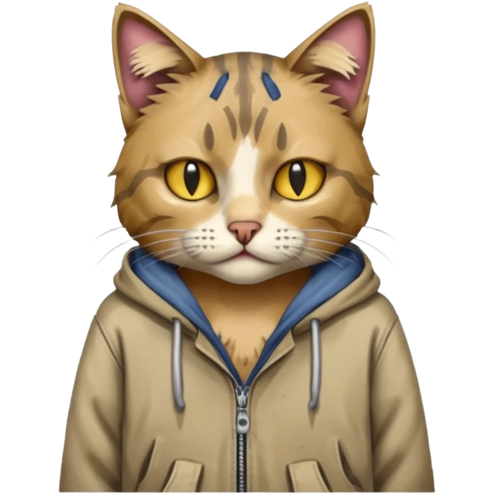 homeless dog cat with torn clothes


 emoji