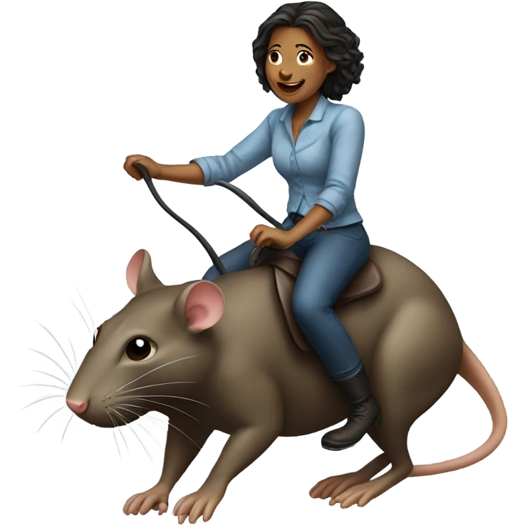 Woman riding a rat  emoji
