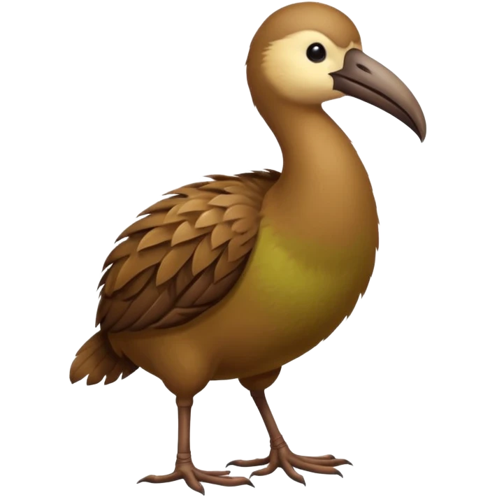 Kiwi bird on two feet longer beak qnd more round emoji
