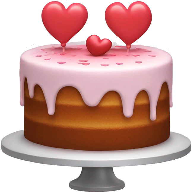 Cake with love emoji