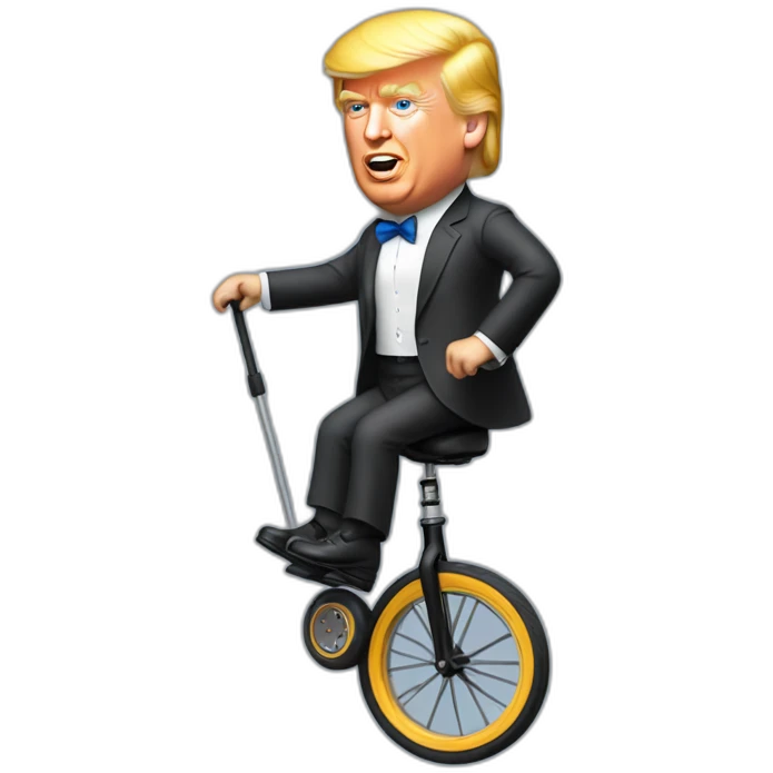 donald trump on a tiny unicycle emoji