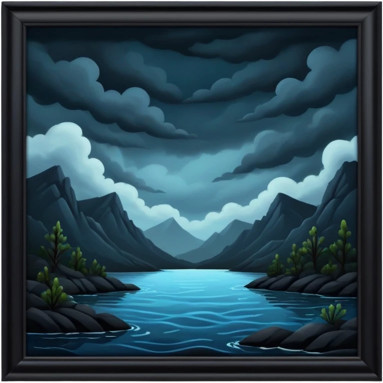 Dark deep lake in a storm emoji
