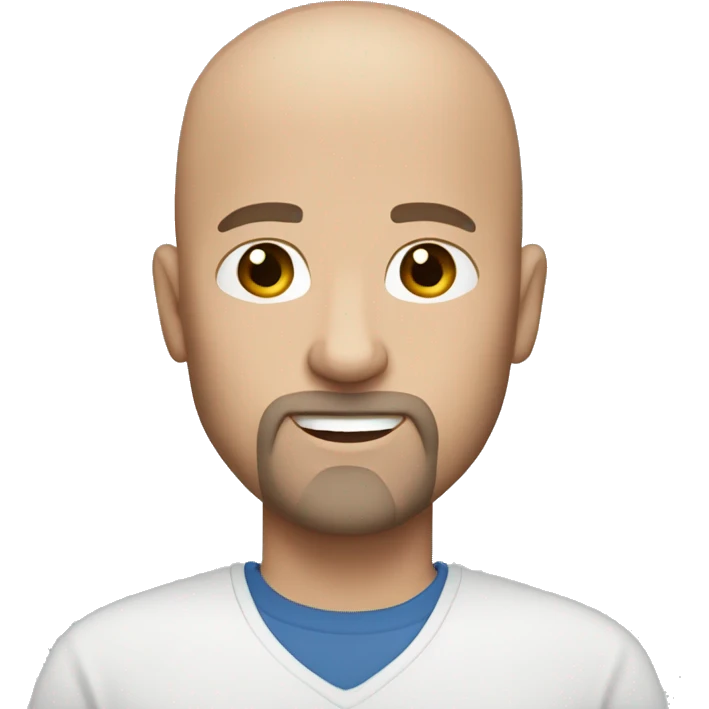  bald white man with blue eyes and brownish hair with some light gray and a goatee emoji