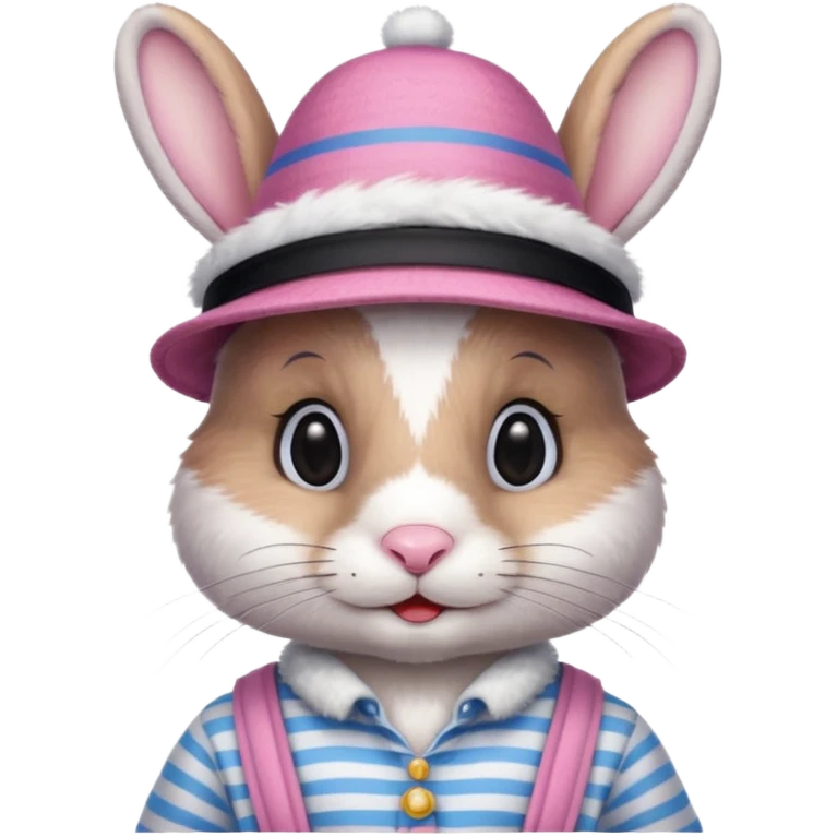 bunny wearing gondolier striped shirt and hat emoji