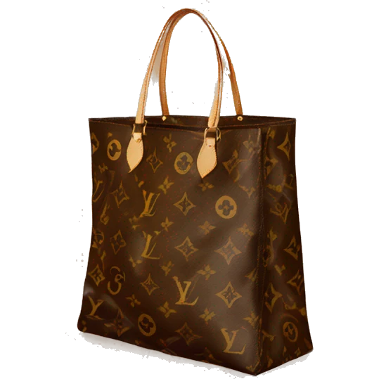 louis vuitton shopping bag, the bag's print is the letters ST emoji