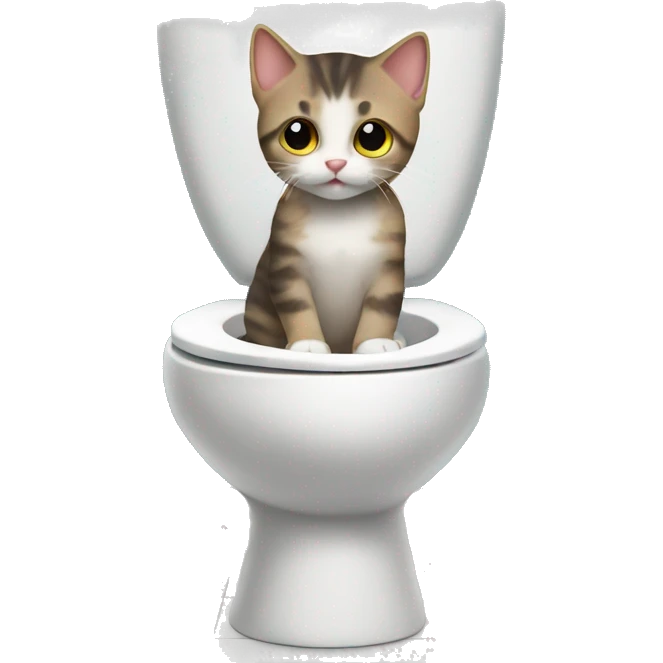 Kitten in a toilet emoji
