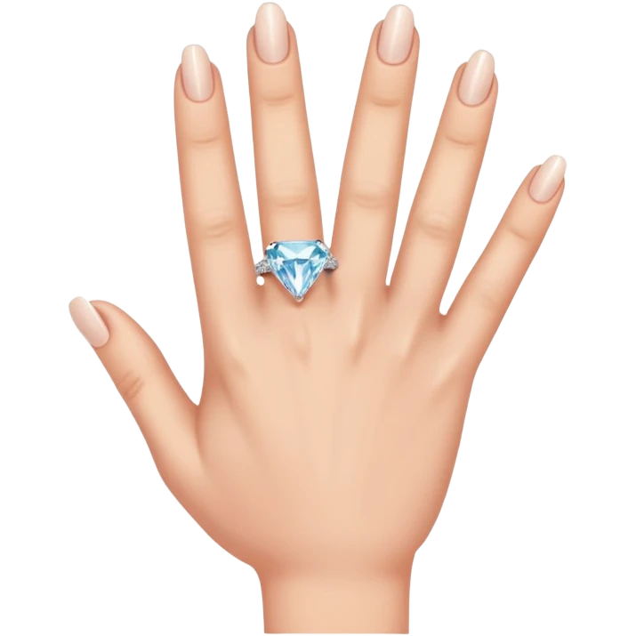 right hand with diamond ring on ring finger (second finger from the pinkie) emoji