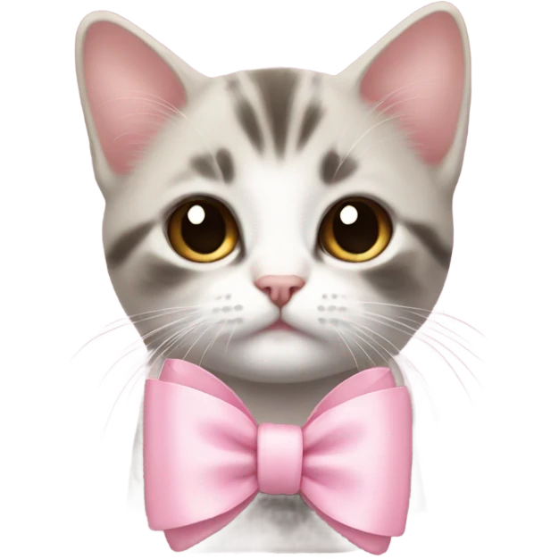 baby pink bow on a cat emoji