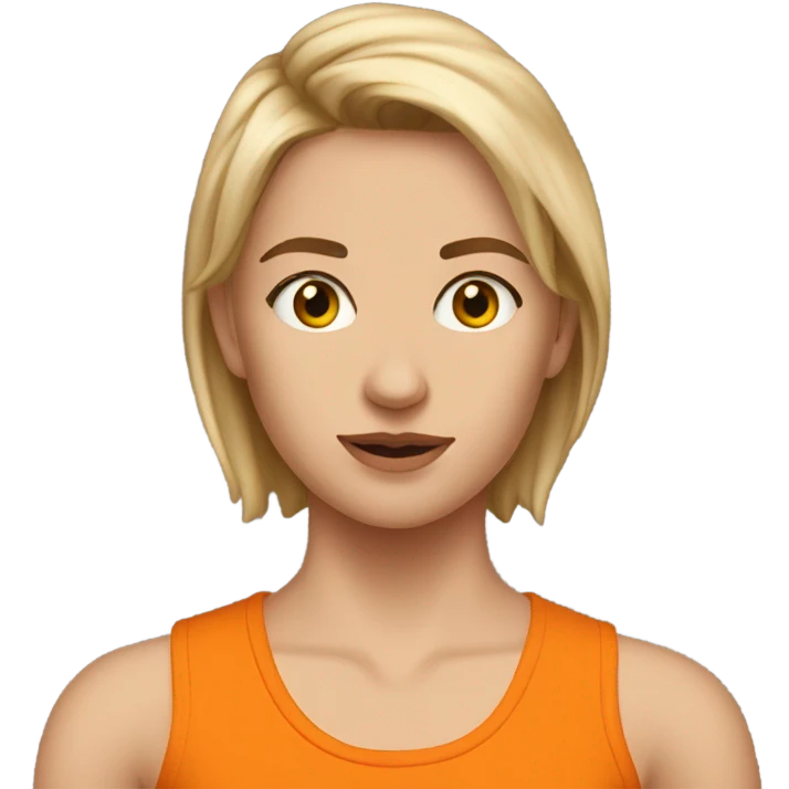 tate mcrae in a orange croptop emoji