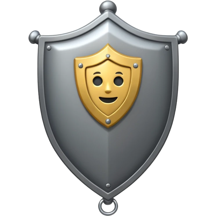 A shield emoji in the style of Apple emoji with a knocker. emoji