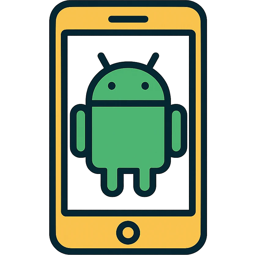 Android smartphone with operating system logo emoji