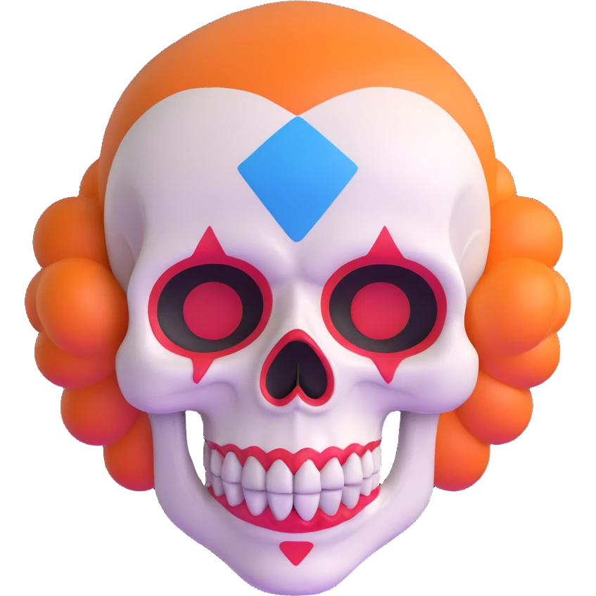 skull with clown makeup emoji